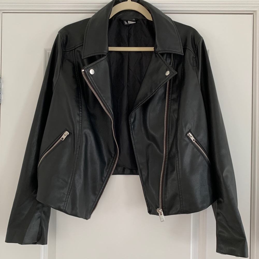 H&M NWOT faux leather biker moto jacket